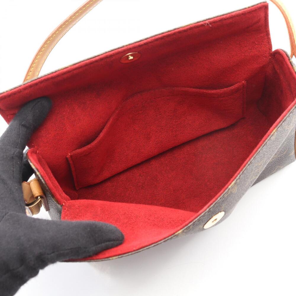Louis Vuitton Handbag Brown Leather Monogram Recital Canvas